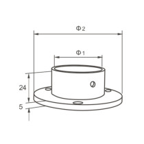 Wall mount flange for round handrail