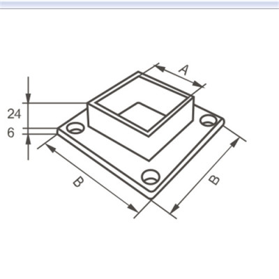 Wall mount flange for square handrail