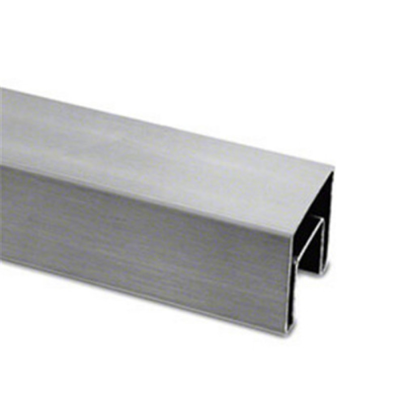 Square slotted tube for glass railing