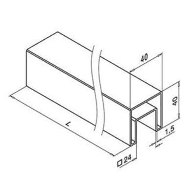 Square slotted tube for glass railing