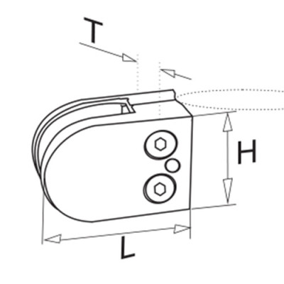 Glass clamp D shape 45x63mm by punching