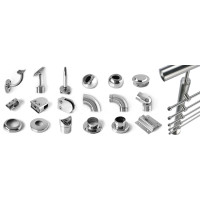 A collection of hot selling stainless steel stair handrail accessories popular in the Russian market