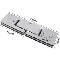 Rectangular stainless steel glass double-sided 180 degree shower glass door fixed hinge