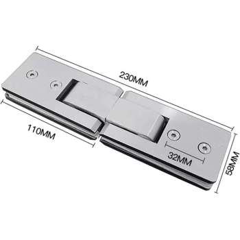 Rectangular stainless steel glass double-sided 180 degree shower glass door fixed hinge