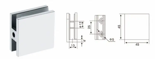 Stainless steel shower partition brace