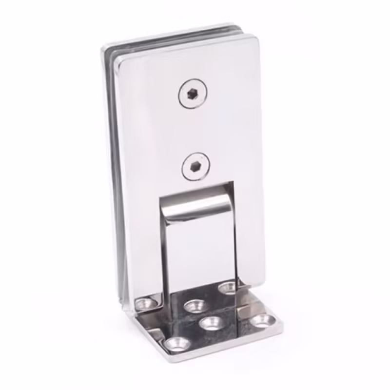 SUS304 Stainless Steel Heavy Duty Shower Door Hinge Rectangle 90 Degree Shower Room