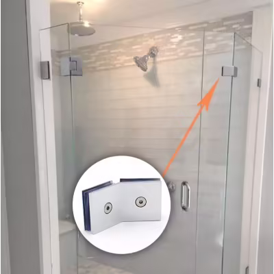 Factory Price Solid Brass stainless steel 135 Degree Glass clip,Glass door clamp Partition Brace for Shower Door