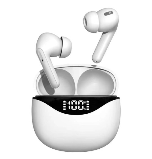 无线耳塞式蓝牙 5.1 耳机带数字显示带充电盒，适用于 Android JY-TWS02 入耳式立体声耳机