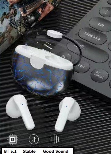 Audífonos inalámbricos verdaderos con estuche de carga para auriculares Bluetooth 5.1 para juegos con RGB para venta al por mayor JY-TWS10