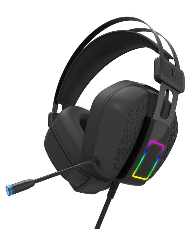 PC游戏耳机带麦克风带RGB灯|PS4、PS5、Xbox One、电脑的耳罩式游戏耳机批发，适用各种头型JY-M507