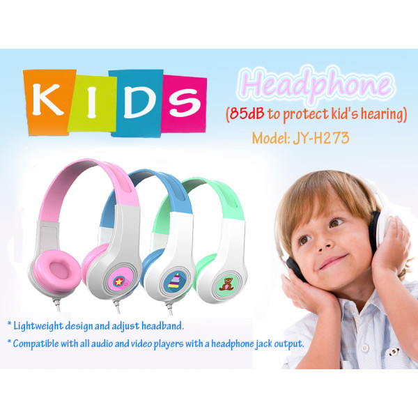 带麦克风的可调节入耳式耳机，适合儿童和轻量级设计工厂 |儿童耳机带麦克风适用于儿童、男孩、女孩、学校、笔记本电脑、旅行、飞机、平板电脑 JY-H273