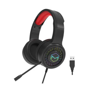 USB Gaming Headphone with ENC Noise cancelling Microphone and LED Lights | Over Ear Gaming Headset Wholesale, Compatible with PS4, PS5, Xbox One, Computer JY-M302A