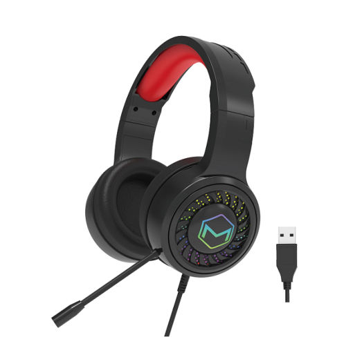USB Gaming Headphone with ENC Noise cancelling Microphone and LED Lights | Over Ear Gaming Headset Wholesale, Compatible with PS4, PS5, Xbox One, Computer JY-M302A