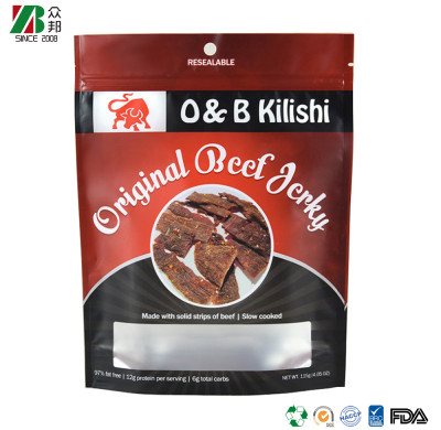 China Manufacturer Custom Dried Food Snack Beef Jerky Packaging Bags with Window