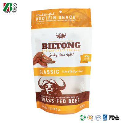 China Manufacturer Custom Dried Food Snack Beef Jerky Packaging Bags with Window