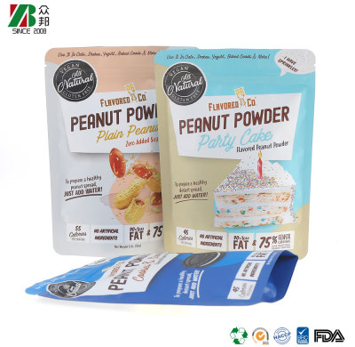 Vitamin Supplement Protein Powder Food Packaging Bag Manufacturer Plastic Matte Glossy Finished Stand Up Pouch With Zipper