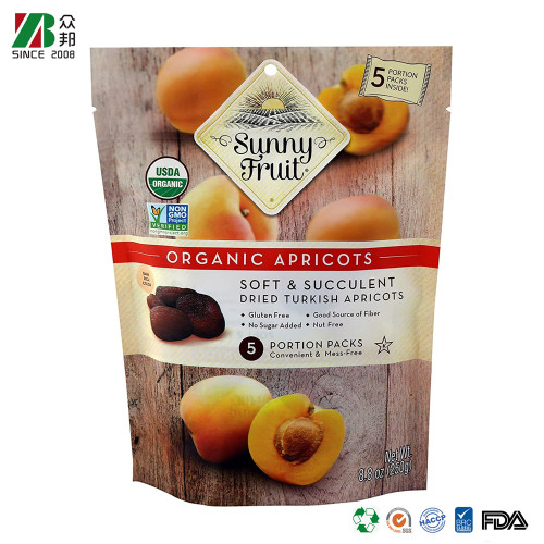 Customized Printed Moisture Proof Plastic Mix Nuts Dried Fruit Food Plastic Packaging Bag with Zipper and Clear Window