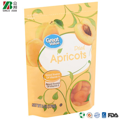 Customized Printed Moisture Proof Plastic Mix Nuts Dried Fruit Food Plastic Packaging Bag with Zipper and Clear Window