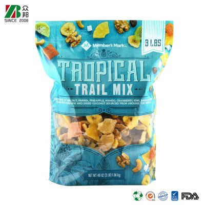 Custom Laminated Printing Reusable Stand up Dry Fruit Snack Package Roasted Cashew Nuts Plastic Zipper Packaging Mylar Bag