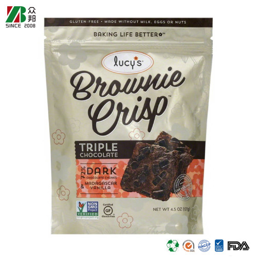 Custom LOGO Laminated Print Heat Seal Cookie Wafer Biscuits Stand Up Plastic Zip Lock Pouches Food Aluminum Foil Packing Zipper Bags