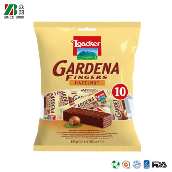 High Quality Back Seal Instant Coconut Chocolate Candy Biscuit Edible Cookie Snack Food Packing Bags