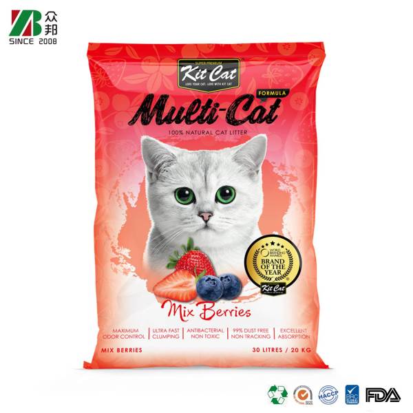 OEM China Manufacturer Custom Print Back Sealed Recyclable Cat Litter Pet Products Garbage Packaging Plastic Bag