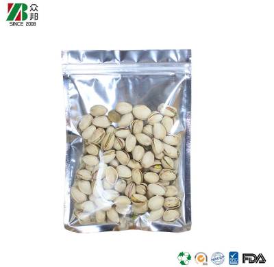 Custom Factory Three Sides Seal Translucent Semi Aluminized Vertical Cookies Candy Mix Nuts Tea Clear Food Packaging Bag with Zipper