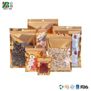 Laminated Material Food Pouch Matte Translucent Flat Peanuts Dates Melon Seeds Cereal Spices Plastic Semi Aluminized Zip-Lock Bags