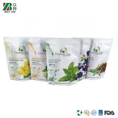 Wholesale Factory Custom ECO Friendly Compostable Empty Coffee Tea Bags with Valve and Zipper