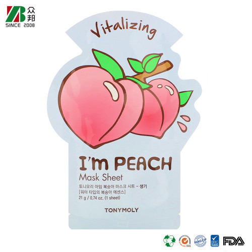 Custom Shaped High Barrier Flat Three Sided Seal Sachet Pouch Aluminum Foil  Cosmetic Skin Care Facial Mask Packaging Bags