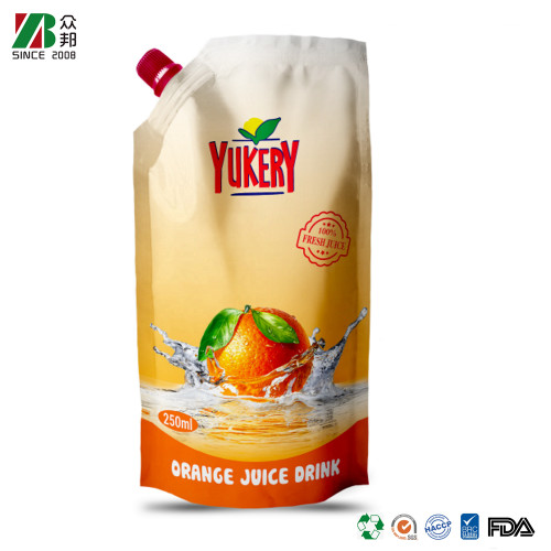 Custom Printed Food Grade Yogurt Milk Beverage Edible Oil Vertical Packaging Pouch with Spout 100ml 150ml