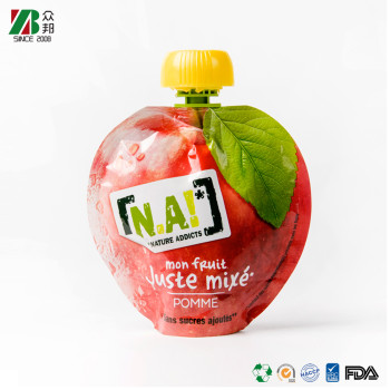 China Manufacturer Laminated Bottle Shaped Liquid Bag Beverage Drinks Stand Up Spout Aluminum Foil Packaging Pouch With Cap