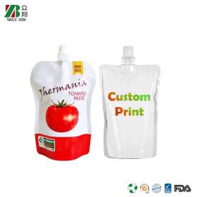 Custom Printed Aluminum Foil Stand Up Shaped Juice Drink Jelly Packaging Spout Pouch With Spout