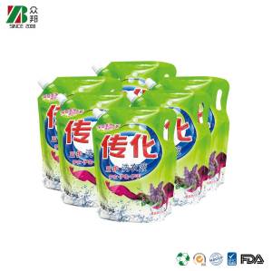 1L 2L 500ml Reusable Stand up Spout Laundry Detergent Wash Fluid Liquid Soap Plastic Packaging Bag with Spout