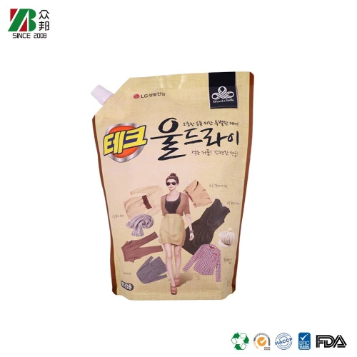 500ml 1L Customized Wholesale Household Stand up Liquid Soap Detergent Washing Cleaning Packaging Spout Pouches