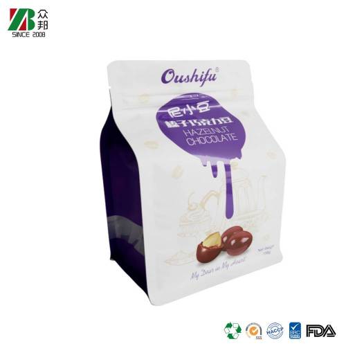 Custom Printing Matt Finish Square Bottom Oatmeal Powder Coffee Chocolate Candy Box Bottom Plastic Packaging Bag