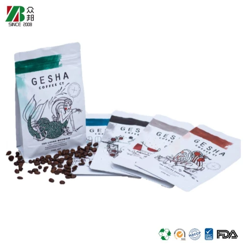 Custom Printing Matt Finish Square Bottom Oatmeal Powder Coffee Chocolate Candy Box Bottom Plastic Packaging Bag