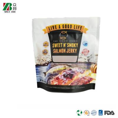 China Factory Custom Gravure Printing Stand up Heat Seal Beef Dried Meat Biltong Pork Jerky Ziplock Packaging Bags with Euro Hole