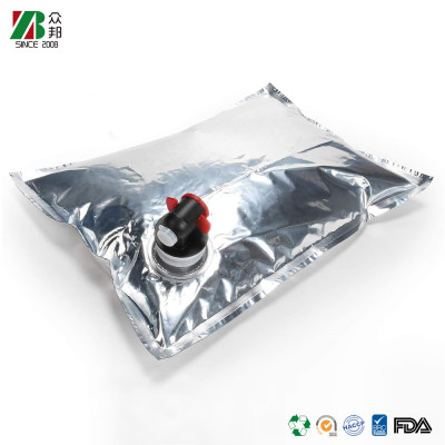 Laminated Aluminum Aseptic Fruit Juice Coffee Liquor Bib Bag In Box with Tap Valve