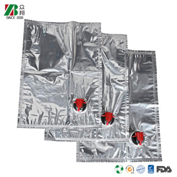 Laminated Aluminum Aseptic Fruit Juice Coffee Liquor Bib Bag In Box with Tap Valve