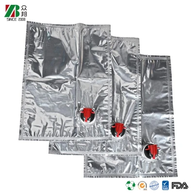 Laminated Aluminum Aseptic Fruit Juice Coffee Liquor Bib Bag In Box with Tap Valve