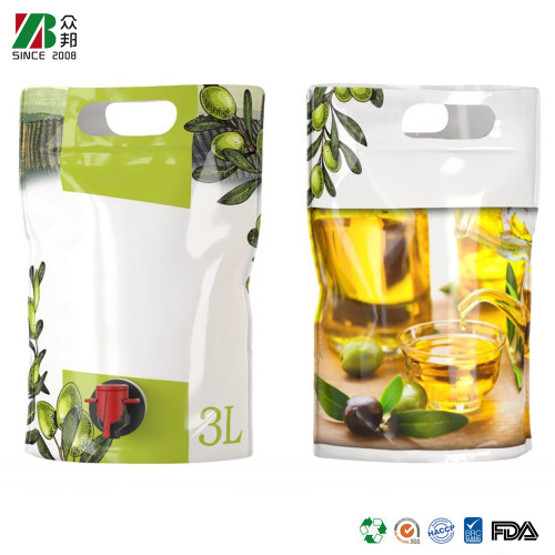 Custom Aluminum Foil 1.5L 3L 5L Stand Up Olive Oil Tea Wine Apple Juice Dispenser Bib bag in Box  with Vitop Valve