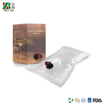 Custom Aseptic 10 L Clear Liquid Fruit Juice Drink Package Plastic BIB Bag In Box with Butterfly Valve