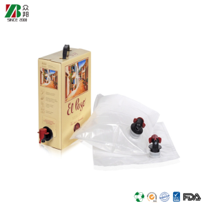 Custom Aseptic 10 L Clear Liquid Fruit Juice Drink Package Plastic BIB Bag In Box with Butterfly Valve