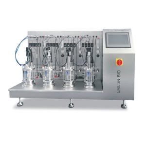 Quadruple glass bioreactor(off-site sterilization) 2 gallon glass fermenter