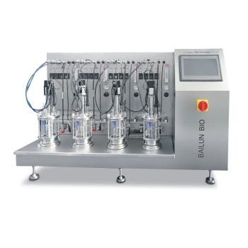 Quadruple glass bioreactor(off-site sterilization) 2 gallon glass fermenter