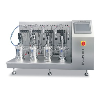 Quadruple glass bioreactor(off-site sterilization) 2 gallon glass fermenter