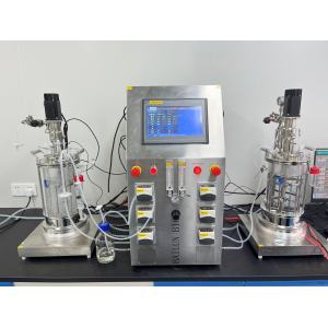 5L Double glass bioreactor stirring fermenter lab scale stirred tank bioreactor manufacturers
