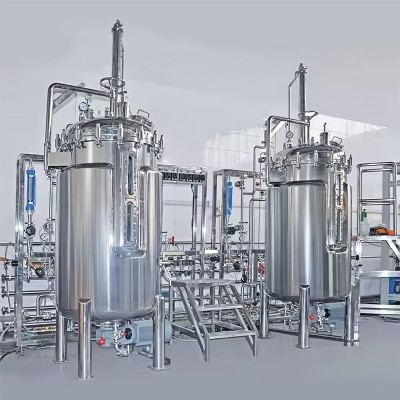 Microbial Glass Fermenter Lab Bioreactor Fermenting equipment mechanical agitation