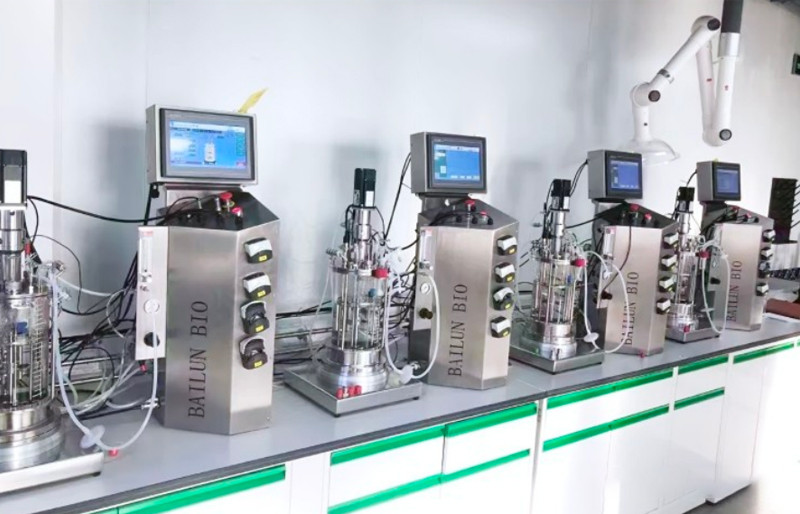 small glass bioreactor fermenter